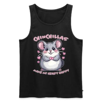 Chinchilla disant drôle de cadeau de chinchilla - Débardeur bio Premium Homme - noir - Devant - Michal (187cm)