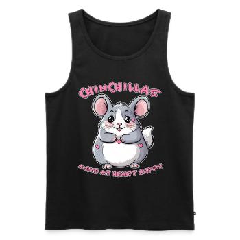 Chinchilla disant drôle de cadeau de chinchilla - Débardeur bio Premium Homme - noir - Devant - Michal (187cm)