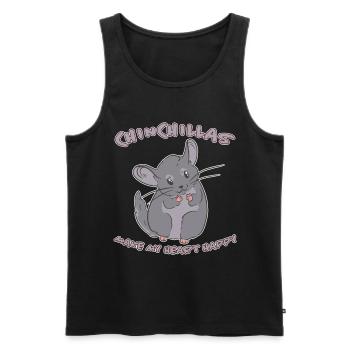 Chinchilla disant drôle de cadeau de chinchilla - Débardeur bio Premium Homme - noir - Devant - Michal (187cm)