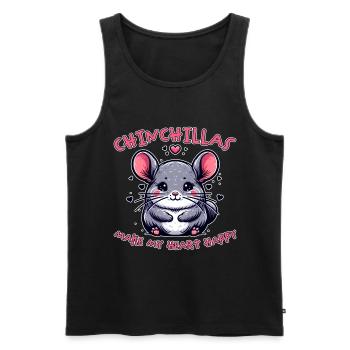 Chinchilla disant drôle de cadeau de chinchilla - Débardeur bio Premium Homme - noir - Devant - Michal (187cm)