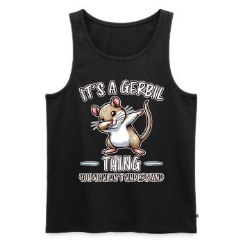 Dabbing Gerbil Dire Racing Rat Gerbil Cadeau - Débardeur bio Premium Homme - noir - Devant - Michal (187cm)