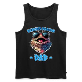 Dragon barbu disant papa drôle dragon barbu cadeau - Débardeur bio Premium Homme - noir - Devant - Michal (187cm)