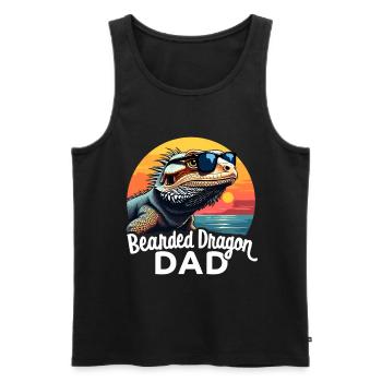 Dragon barbu disant papa drôle dragon barbu cadeau - Débardeur bio Premium Homme - noir - Devant - Michal (187cm)