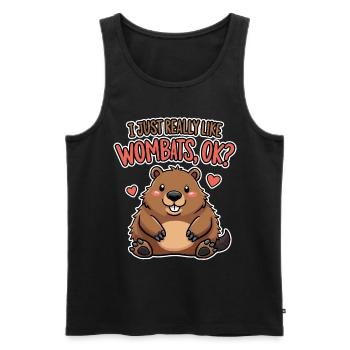 Wombat Disant Australie Drôle Wombats Cadeau - Débardeur bio Premium Homme - noir - Devant - Michal (187cm)