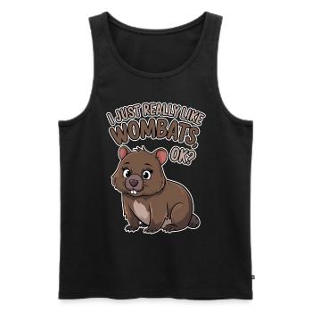 Wombat Disant Australie Drôle Wombats Cadeau - Débardeur bio Premium Homme - noir - Devant - Michal (187cm)