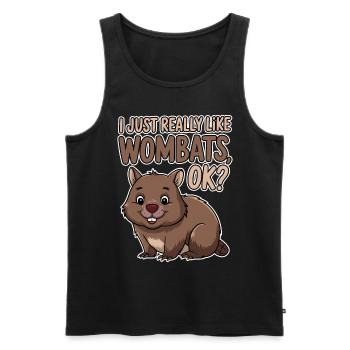 Wombat Disant Australie Drôle Wombats Cadeau - Débardeur bio Premium Homme - noir - Devant - Michal (187cm)