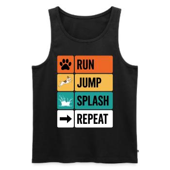Dock Diving Saying Dog Diving Dock Diving Gift - Men's Premium Organic Tank Top - black - Front - AI Model Male 178 light (178cm)