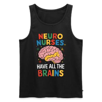 Neuro Nurse Pflegefachkraft Neurologie Geschenk - Männer Premium Bio Tank Top - Schwarz - Vorne - Michal (187cm)