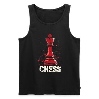 Königin Schach Meisterwerk Design - Männer Premium Bio Tank Top - Schwarz - Vorne - Michal (187cm)