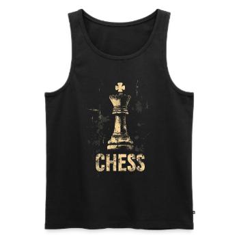 Königin Schach Meisterwerk Design - Männer Premium Bio Tank Top - Schwarz - Vorne - Michal (187cm)