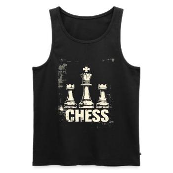 Königin Schach Meisterwerk Design - Männer Premium Bio Tank Top - Schwarz - Vorne - Michal (187cm)