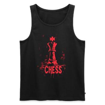 Königin Schach Meisterwerk Design - Männer Premium Bio Tank Top - Schwarz - Vorne - Michal (187cm)