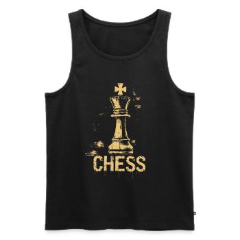 Königin Schach Meisterwerk Design - Männer Premium Bio Tank Top - Schwarz - Vorne - Michal (187cm)