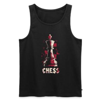 Königin Schach Meisterwerk Design - Männer Premium Bio Tank Top - Schwarz - Vorne - Michal (187cm)