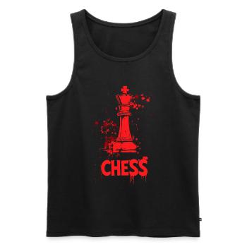Königin Schach Meisterwerk Design - Männer Premium Bio Tank Top - Schwarz - Vorne - Michal (187cm)