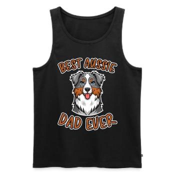 Australian Shepherd Papa Lustiges Aussie Geschenk - Männer Premium Bio Tank Top - Schwarz - Vorne - Michal (187cm)