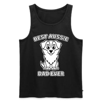 Australian Shepherd Dad Funny Aussie Gift - Men's Premium Organic Tank Top - black - Front - Michal (187cm)