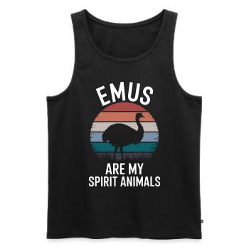 Emu Saying Australia Emus Funny Emu Gift - Men's Premium Organic Tank Top - black - Front - AI Model Male 178 light (178cm)