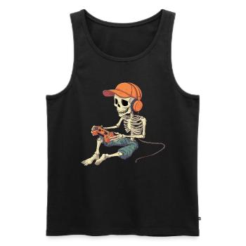 Skelett Halloween Gamer Gaming Junge Kinder Boy - Männer Premium Bio Tank Top - Schwarz - Vorne - AI Model Male 178 light (178cm)