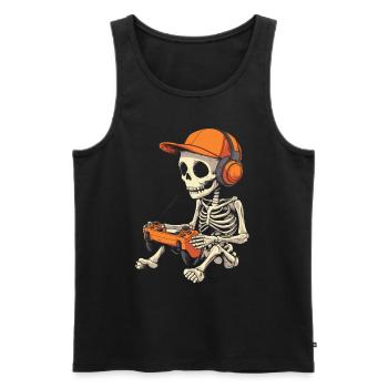 Skelett Halloween Gamer Gaming Junge Kinder Boy - Männer Premium Bio Tank Top - Schwarz - Vorne - AI Model Male 178 light (178cm)