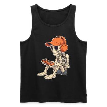 Skelett Halloween Gamer Gaming Junge Kinder Boy - Männer Premium Bio Tank Top - Schwarz - Vorne - AI Model Male 178 light (178cm)