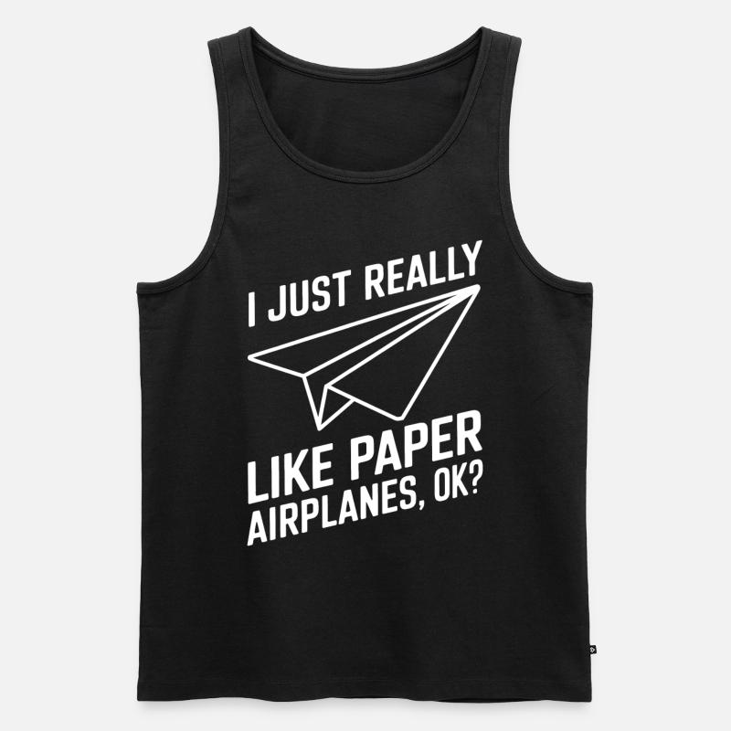 Papierflieger Spruch Witz Papierflugzeug Geschenk - Männer Premium Bio Tank Top - Schwarz