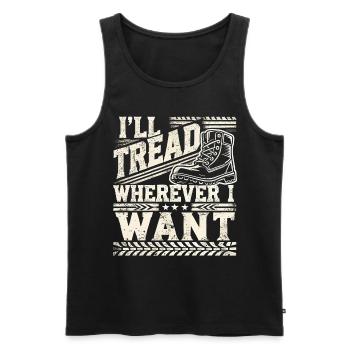 Bold Hiking Boot Tread Design for Adventure Seeker - Men's Premium Organic Tank Top - black - Front - AI Model Male 178 light (178cm)
