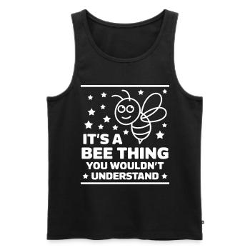 Bee Saying Beekeeper Bee Funny Bee Gift - Men's Premium Organic Tank Top - black - Front - AI Model Male 178 light (178cm)