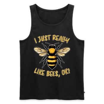 Bee Saying Beekeeper Bee Funny Bee Gift - Men's Premium Organic Tank Top - black - Front - AI Model Male 178 light (178cm)