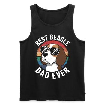 Beagle Dad Dog Father Funny Beagle Gift - Men's Premium Organic Tank Top - black - Front - AI Model Male 178 light (178cm)