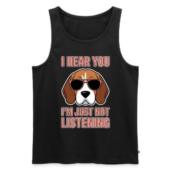 Beagle Saying Dog Beagle Funny Beagle Gift - Men's Premium Organic Tank Top - black - Front - AI Model Male 178 light (178cm)