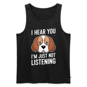 Beagle Saying Dog Beagle Funny Beagle Gift - Men's Premium Organic Tank Top - black - Front - AI Model Male 178 light (178cm)