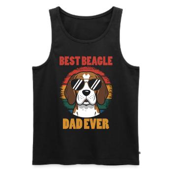 Beagle Dad Dog Father Funny Beagle Gift - Men's Premium Organic Tank Top - black - Front - AI Model Male 178 light (178cm)