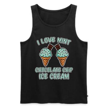 Schoko Minz Eis Spruch Lustiges Minz Eis Geschenk - Männer Premium Bio Tank Top - Schwarz - Vorne - AI Model Male 178 light (178cm)