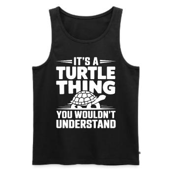 Schildkröte Spruch Lustiges Schildkröten Geschenk - Männer Premium Bio Tank Top - Schwarz - Vorne - AI Model Male 178 light (178cm)