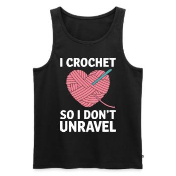 crochet disant laine drôle crochet cadeau - Débardeur bio Premium Homme - noir - Devant - AI Model Male 178 light (178cm)