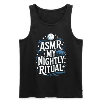 Dire ASMR déclenche des picotements Drôle Cadeau ASMR - Débardeur bio Premium Homme - noir - Devant - AI Model Male 178 light (178cm)