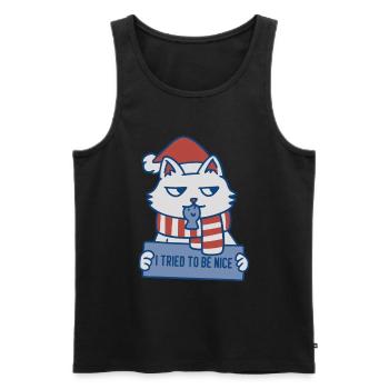 I Tried to be Nice Xmas Cat - Men's Premium Organic Tank Top - black - Front - AI Model Male 178 light (178cm)