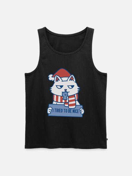 Ich habe versucht, eine nette Weihnachtskatze zu sein - Männer Premium Bio Tank Top - Schwarz