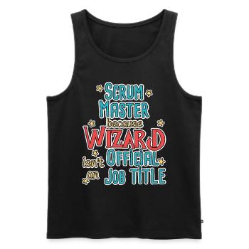 Scrum Master Wizard - Men's Premium Organic Tank Top - black - Front - AI Model Male 178 light (178cm)