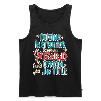 Instructeur de conduite Wizard Auto-école - Débardeur bio Premium Homme - noir - Devant - Michal (187cm)
