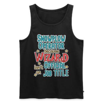 Snowplow Operator Wizard Schneepflugfahrer - Men's Premium Organic Tank Top - black - Front - AI Model Male 178 light (178cm)