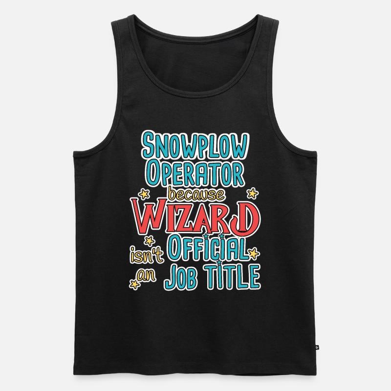 Snowplow Operator Wizard Schneepflugfahrer - Men's Premium Organic Tank Top - black