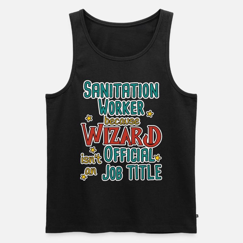 Sanitation worker Wizard - Männer Premium Bio Tank Top - Schwarz