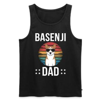 Basenji Disant Papa Chien Drôle Basenji Cadeau - Débardeur bio Premium Homme - noir - Devant - Michal (187cm)