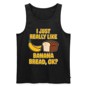 Banana Bread Saying Funny Banana Bread Gift - Men's Premium Organic Tank Top - black - Front - AI Model Male 178 light (178cm)