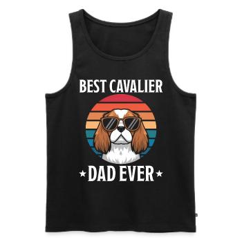 Cavalier King Charles Spaniel Saying Dad Gift - Men's Premium Organic Tank Top - black - Front - AI Model Male 178 light (178cm)