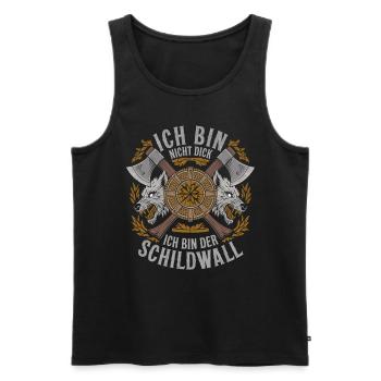 Ich bin nicht dick ich bin der Schildwall Wikinger - Männer Premium Bio Tank Top - Schwarz - Vorne - AI Model Male 178 light (178cm)