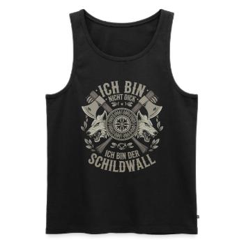 Ich bin nicht dick ich bin der Schildwall Wikinger - Männer Premium Bio Tank Top - Schwarz - Vorne - AI Model Male 178 light (178cm)