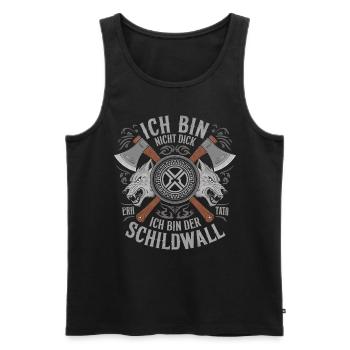 Ich bin nicht dick ich bin der Schildwall Wikinger - Männer Premium Bio Tank Top - Schwarz - Vorne - AI Model Male 178 light (178cm)